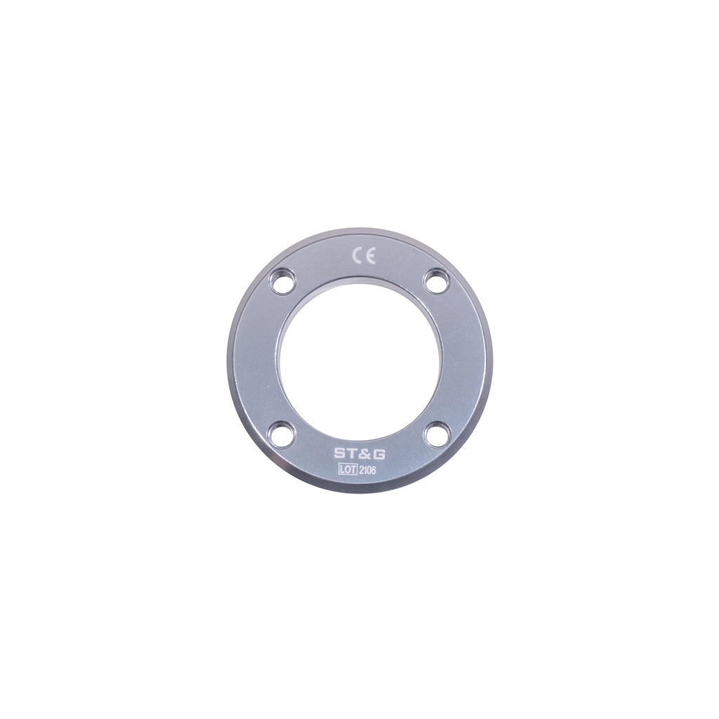 4 Hole Threaded Base Plated with Center Hole, Al